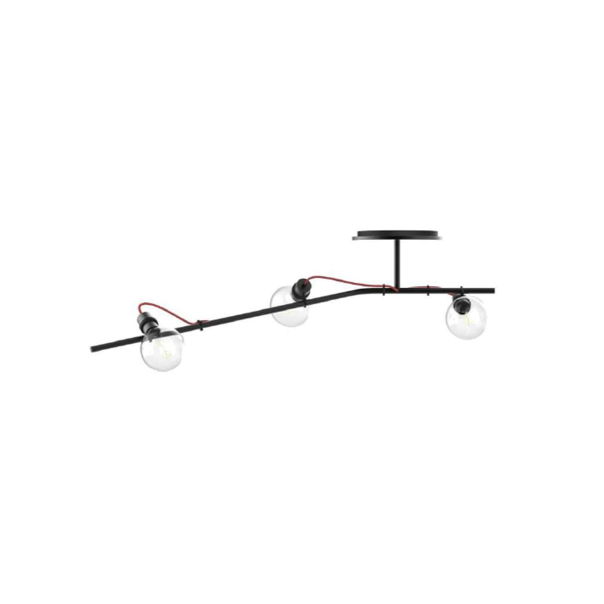 SY1125-3 3×E27 Red Cable Pendant Lamp – Modern Industrial Triple-Light Fixture