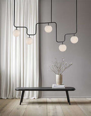 SY1327 Black 5xE27 Pendant Light – Sculptural Metal Chandelier with Modern Industrial Aesthetic