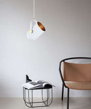 SY1331 White with Copper Interior E27 Pendant Light – Elegant Dome Fixture with Warm Reflective Glow