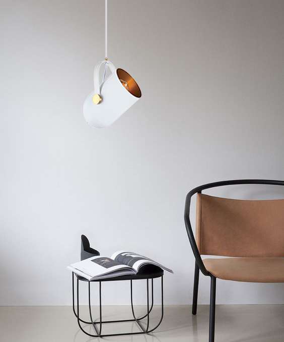 SY1331 White with Copper Interior E27 Pendant Light – Elegant Dome Fixture with Warm Reflective Glow