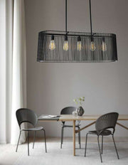 SY1342 Black Pendant Light – 5 × E27 Bulb Fixture for Bold, Ambient Illumination