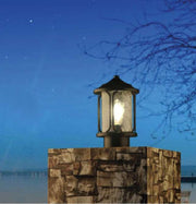 CAP1803 Black Twill Glass Stand Lamp | Stylish & Weather-Resistant Outdoor Lighting