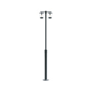 CAP19806 Dark Grey 2xE27 Pole Lamp – Dual Bulb & Weather-Resistant Outdoor Lighting