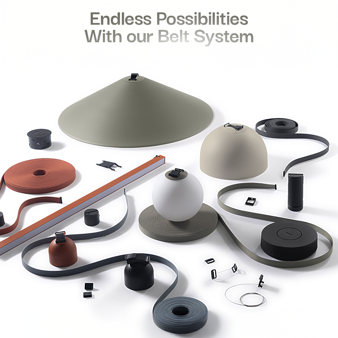 LUZ-BF086 DARK GREY & WHITE CCT 6W 48V BELT LED SPHERE