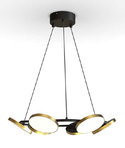 CAP-210694 Capri Black & Brass Pendant Lamp – 45W LED, 3000K Warm White