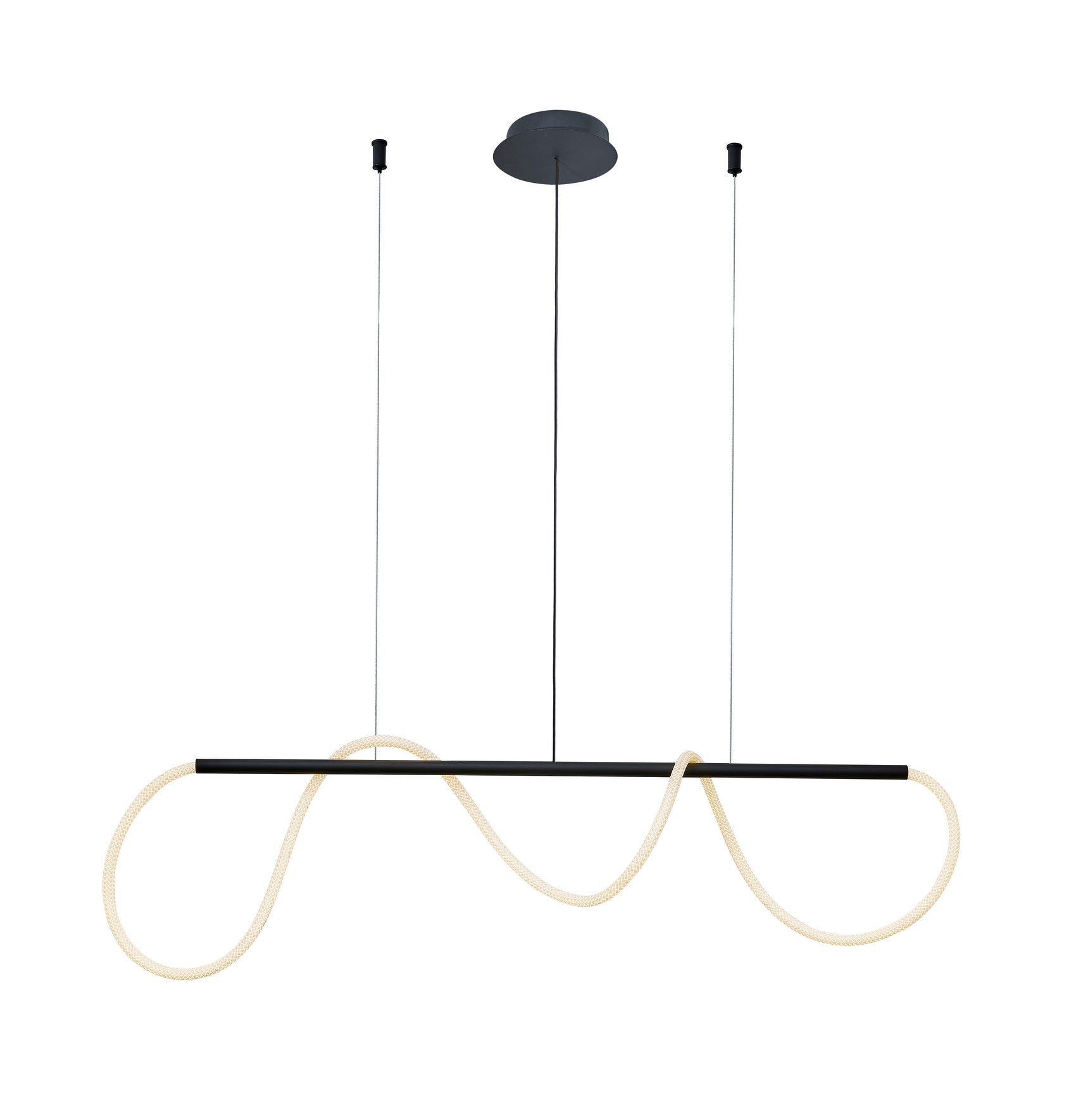TRE-22001-30 30W 3000K Black LED Pendant Lamp – Contemporary Suspended Lighting with Warm White Outp