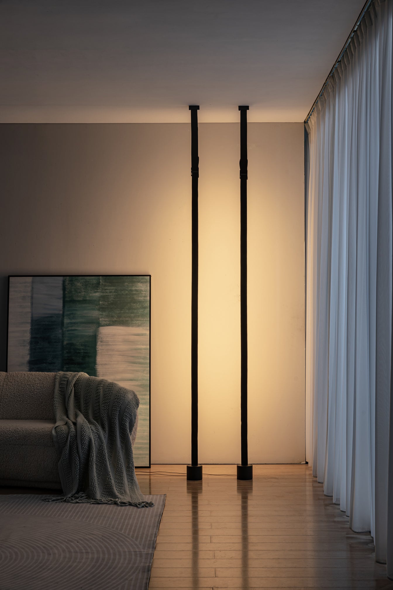 TRE-22017-25 25W 3000K Black LED Floor Lamp – Sleek Ambient Lighting with Contemporary Minimalist De
