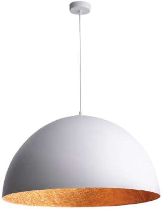 30140 1xE27 White & Copper 50cm Pendant Lamp