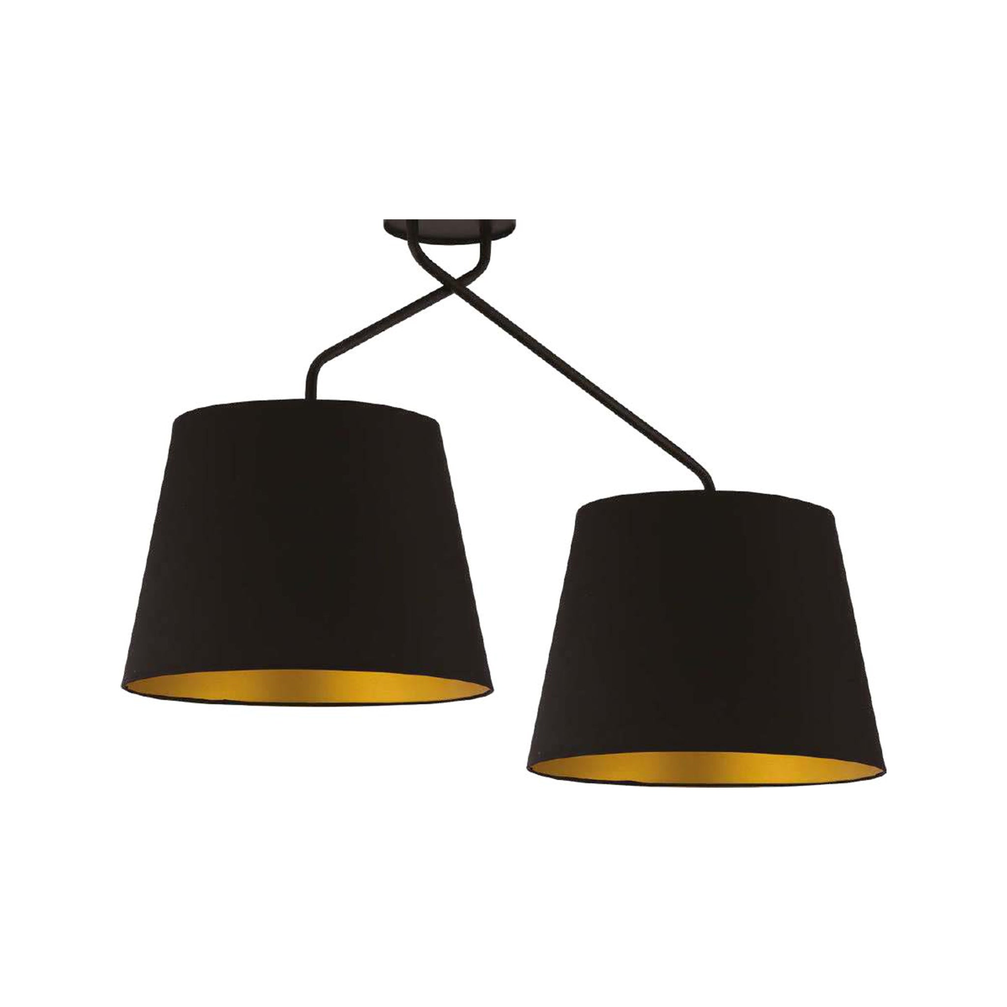 32116 2xE27 Black & Copper Pendant Lamp