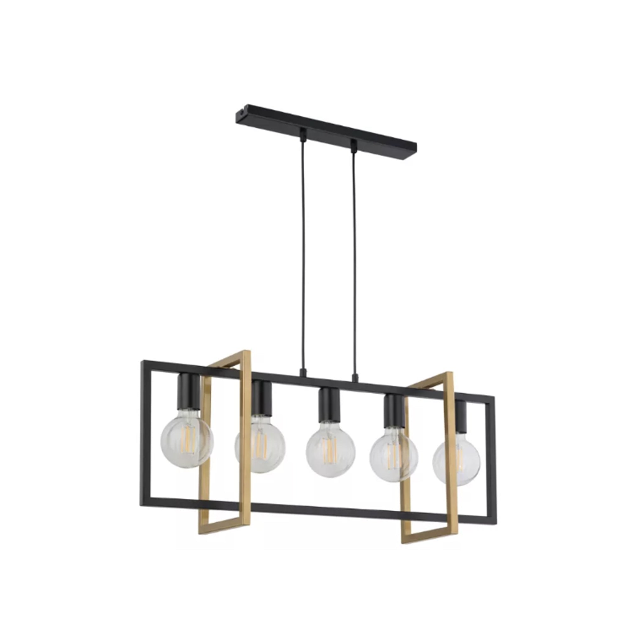 32236 5xE27 Black & Gold Pendant Lamp