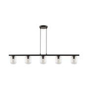32308 5xE27 Black & Transparent Pendant Lamp