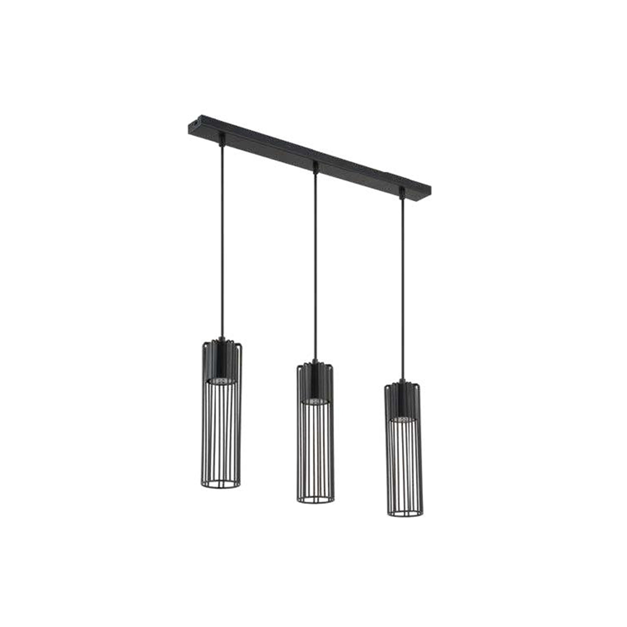 33453 3XGU10 Black Pendant Lamp – Modern Triple Light Fixture for Focused Illumination