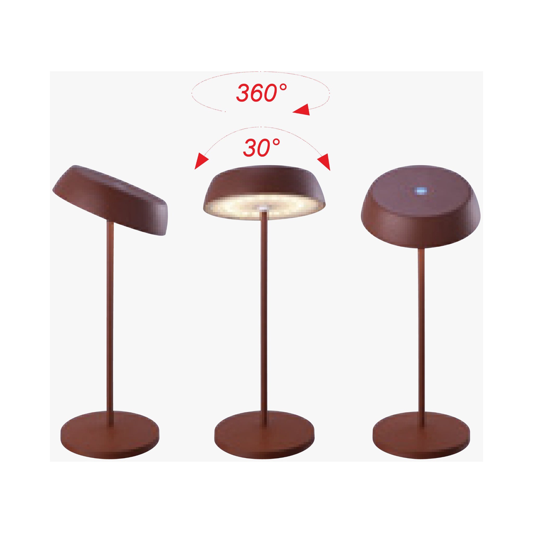 CAP-3361-RT Rust 2W 3000K LED Table Lamp – 40 SMD LEDs with 1M USB Cable