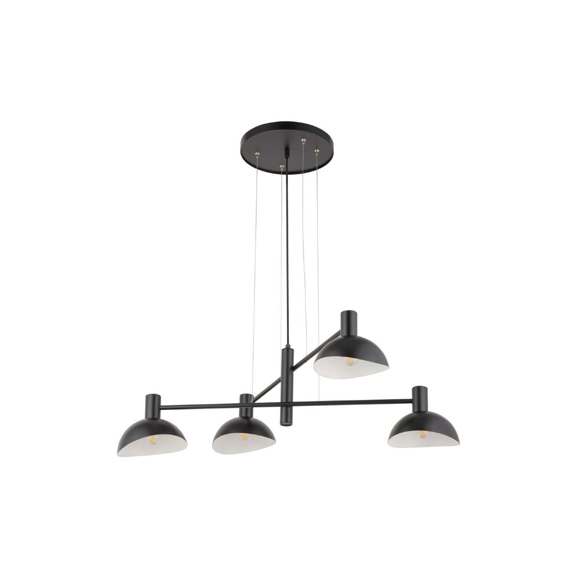 40529 4XE14 Black Pendant Lamp – Modern Quad-Light Fixture in Sleek Black Finish
