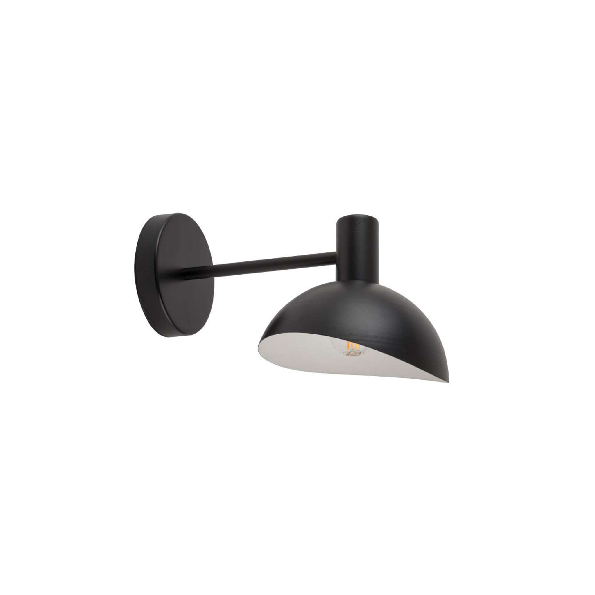 40533 1XE14 Oak & Black Wall Lamp – Modern Wood and Metal Wall Light