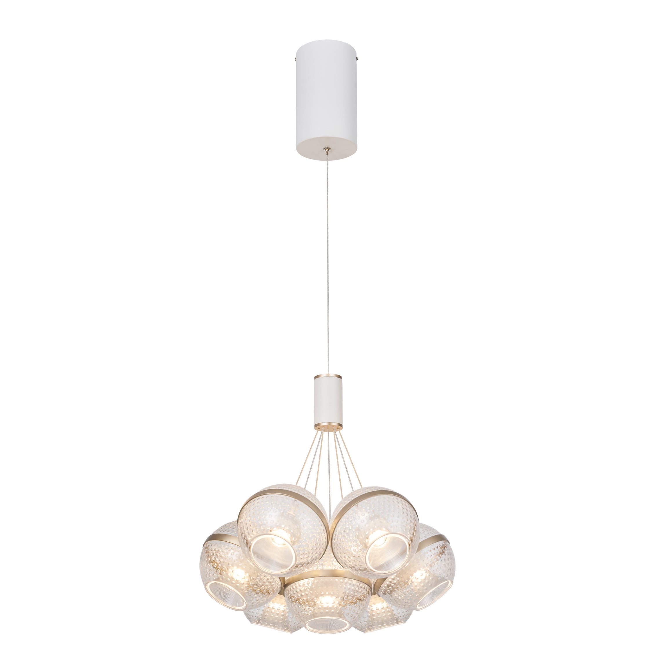 TRE-50095 50W 3000K White & Gold Pendant Lamp – Elegant Contemporary Lighting