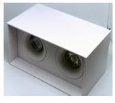 CAP-5138-MW White Double Square Surface Spot 2xGU10 – Capri Surface-Mounted Light