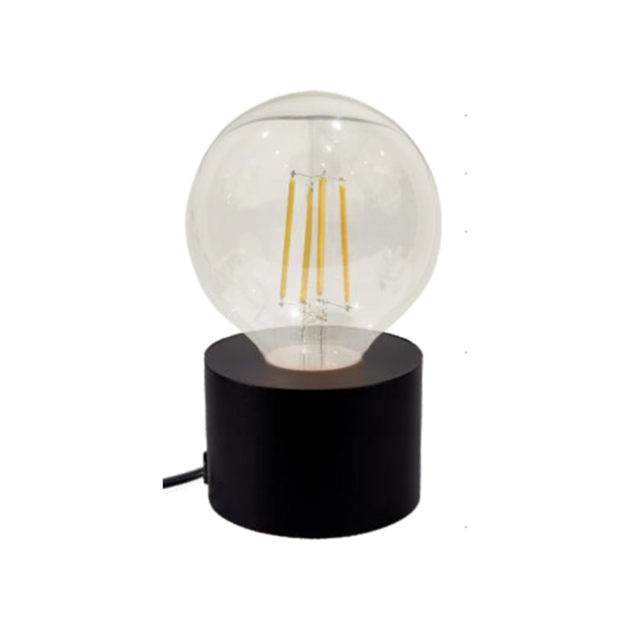 CAP-5631-SDB Black Round Table Lamp – E27 Compatible