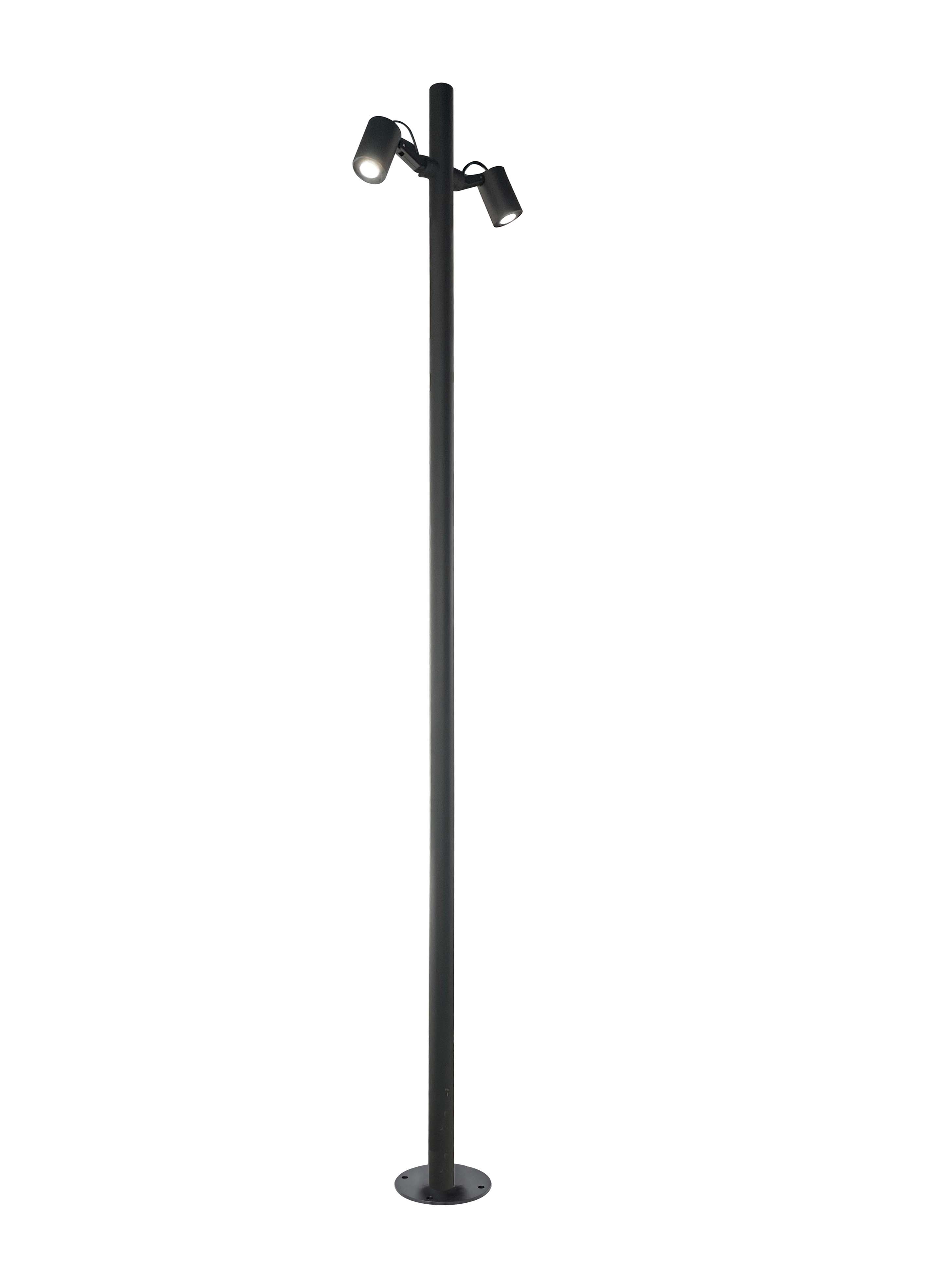 CAP-620037 Black 2x10W Floor Lamp – 2M, IP54, Powerful & Weather-Resistant