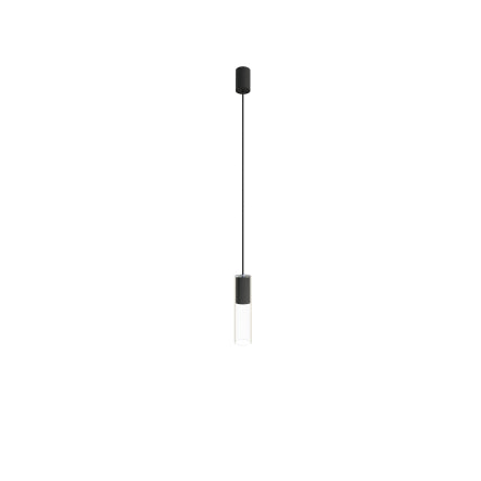 7865 1XGU10 Black Pendant Lamp – Sleek Cylindrical Hanging Light for Modern Interiors