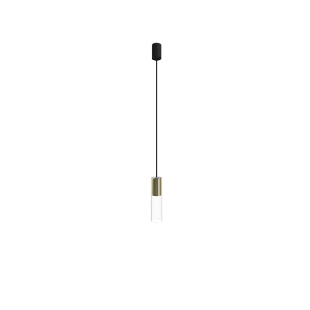 7868 1XGU10 Brass Pendant Lamp – Modern Cylindrical Hanging Light in Elegant Brass Finish