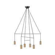 7956 6XGU10 Brass Pendant Lamp – Statement Multi-Light Fixture in Luxurious Brass Finish