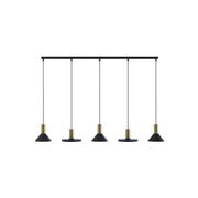 8032 5XGU10 Black & Brass Pendant Lamp – Stylish Multi-Light Fixture with Elegant Contrast