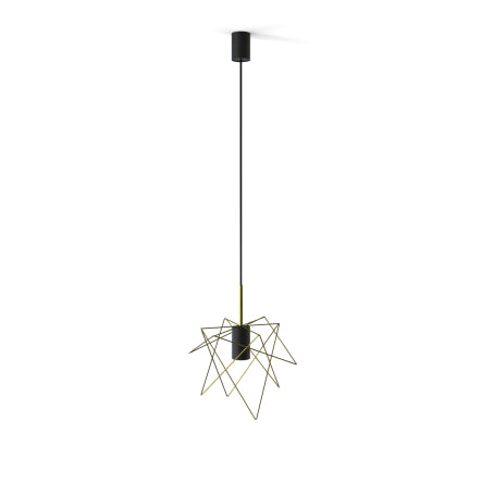 8854 1XGU10 Black & Brass Pendant Lamp – Modern Nowodvorski with Sleek Contrast