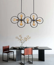 9460-7 BLACKGAB 7×E27 Ceiling Pendant Lamp – Elegant Black 7-Light Hanging Fixture