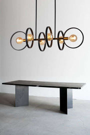 9461-6 BLACKGAB 6×E27 Ceiling Pendant Lamp – Modern Black 6-Light Hanging Fixture
