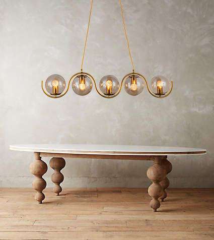 9483-5 GAB+AM 5xE27 Ceiling Pendant Lamp – Elegant Amber Glass & Gold Finish