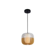 9491-1 White Wood E27 Pendant Ceiling Lamp – Minimalist Scandinavian Style