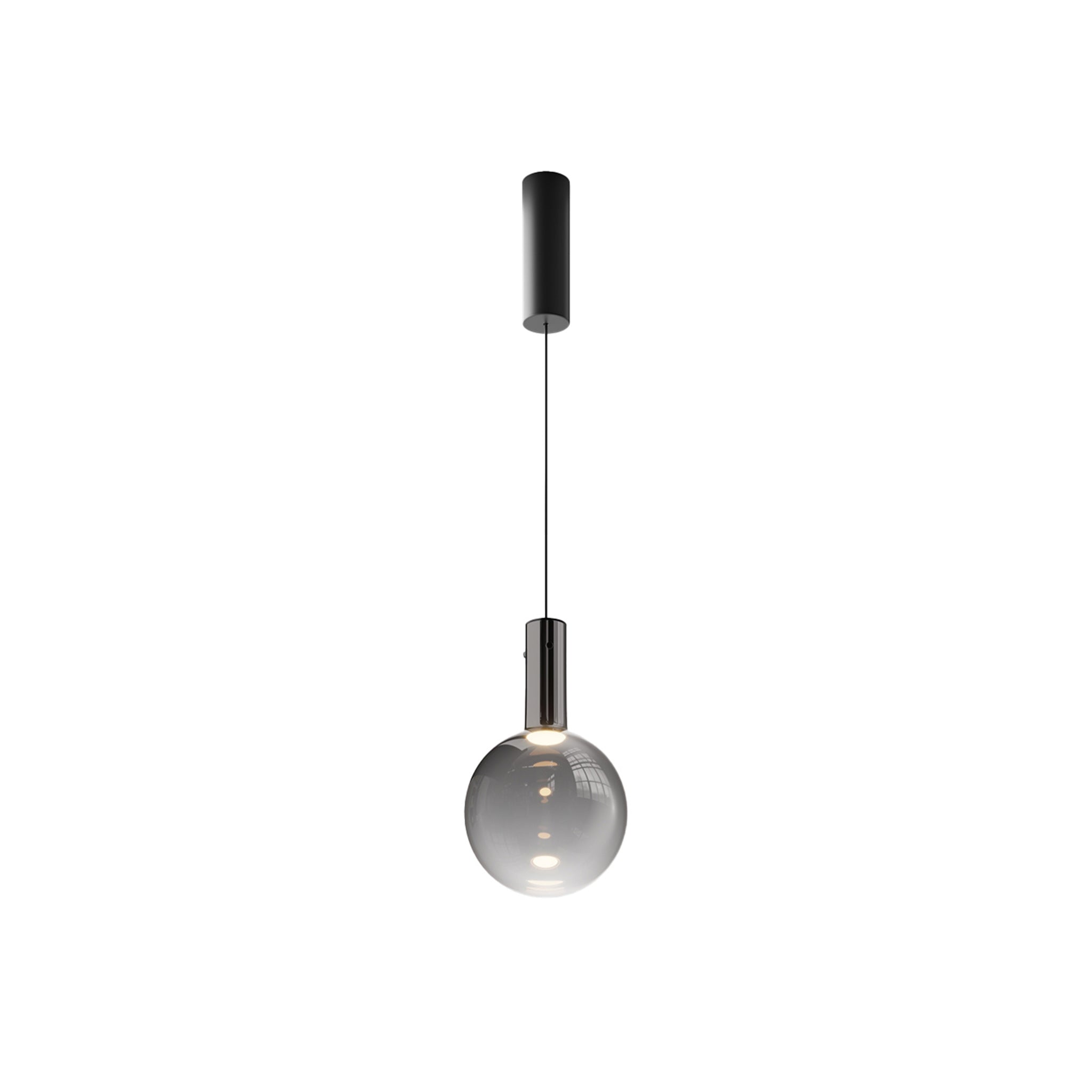 9817-1/CH Chrome & Black Pendant Lamp – Modern Industrial Ceiling Light