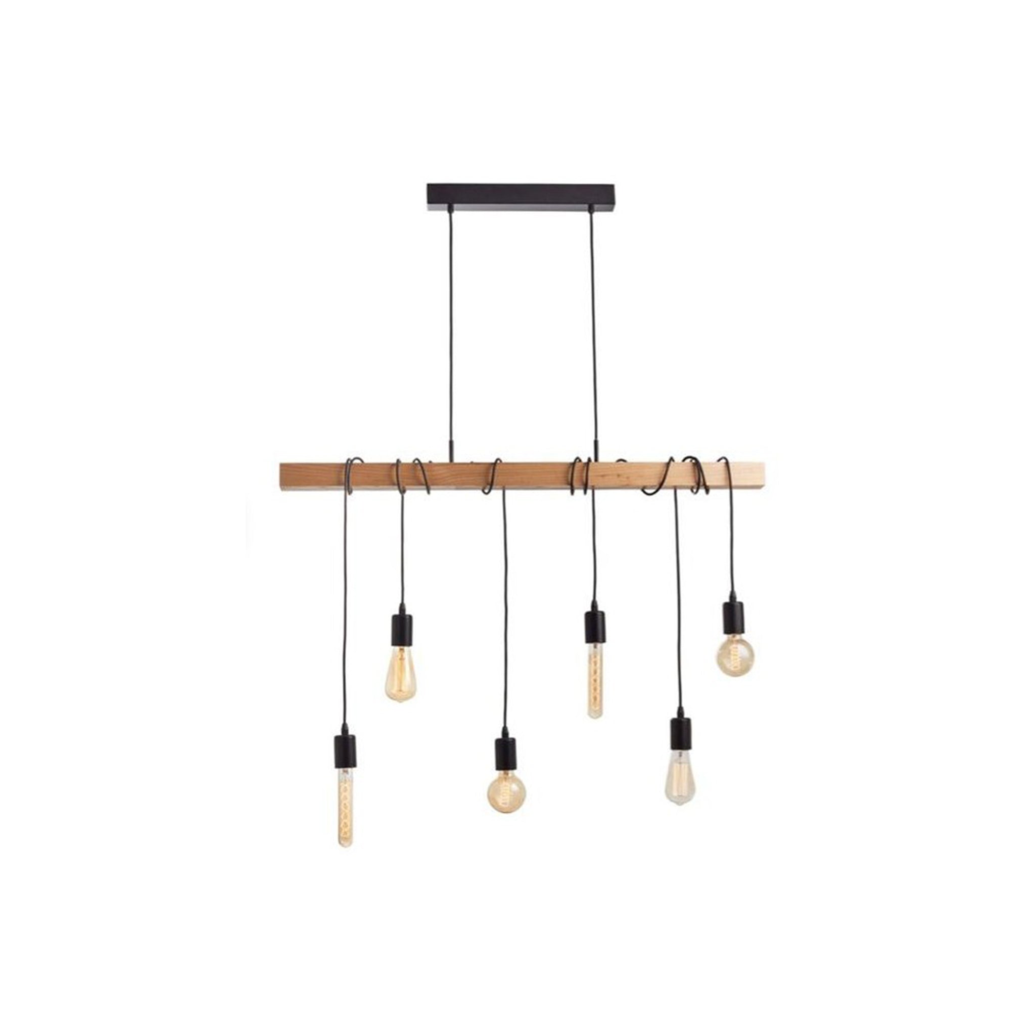 SY9921‑6 Black Pendant Light – Sleek Six‑Bulb E27 Suspension Fixture