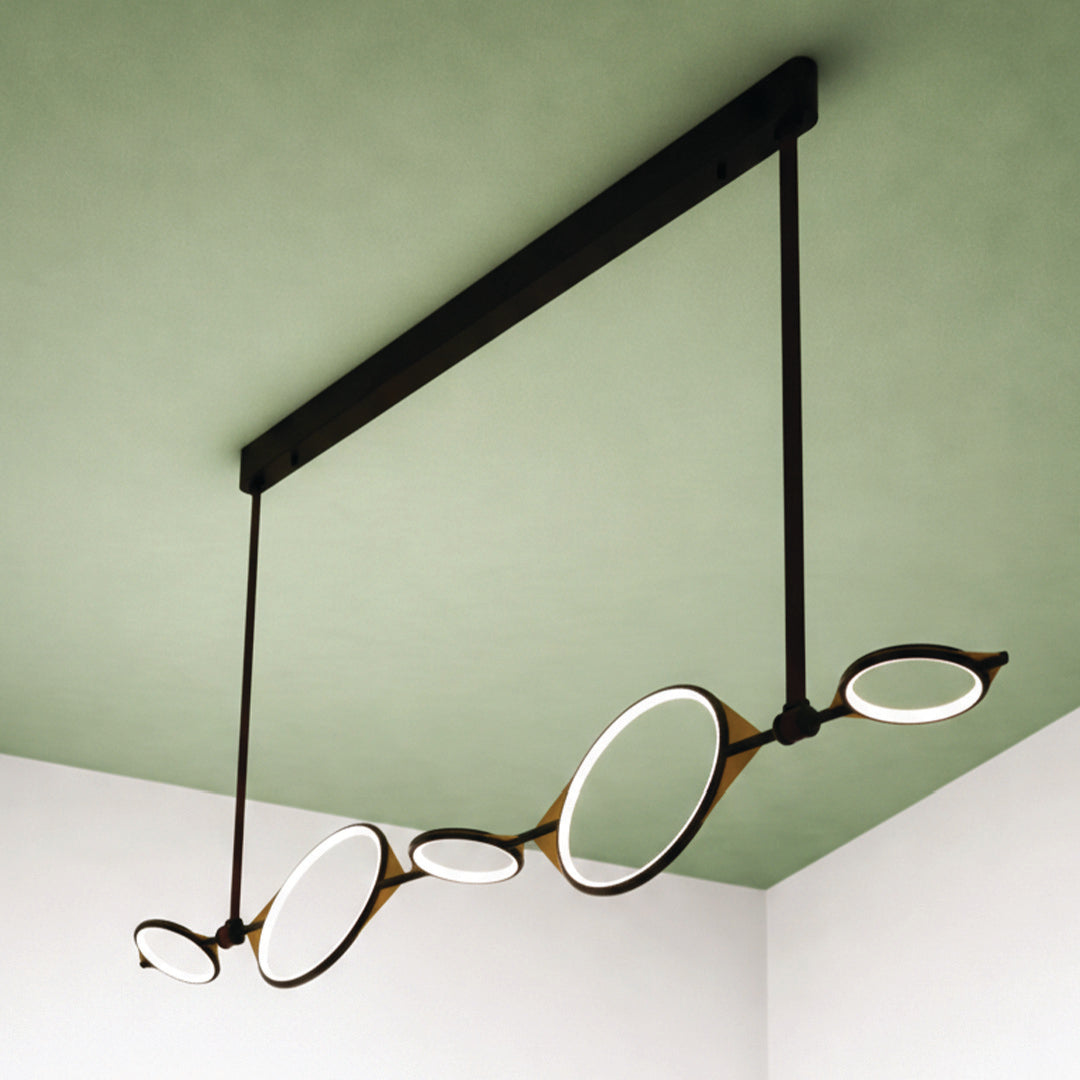 TRE-21304-50 50W 3000K Black & Gold LED Pendant Lamp – Elegant Suspended Fixture with Warm Ambient G