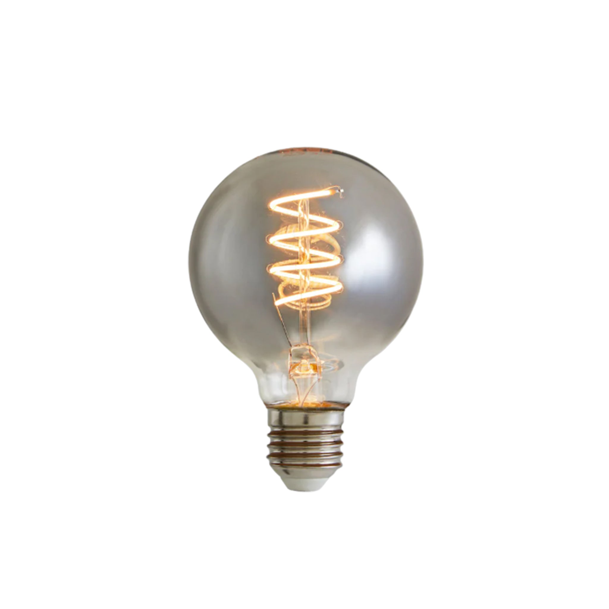 LUZ-EP95-4 4W E27 1800K LED Filament Lamp – Spiral Filament with Smoky Grey Glass