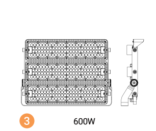 LUZ-F3600 Black CCT 600W SMD LED Flood Light – 150 lm/W, 10 kV Surge, IP66