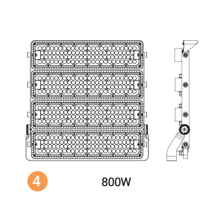 LUZ-F3800 Black CCT 800W SMD LED Flood Light – 150 lm/W, 10 kV Surge, IP66