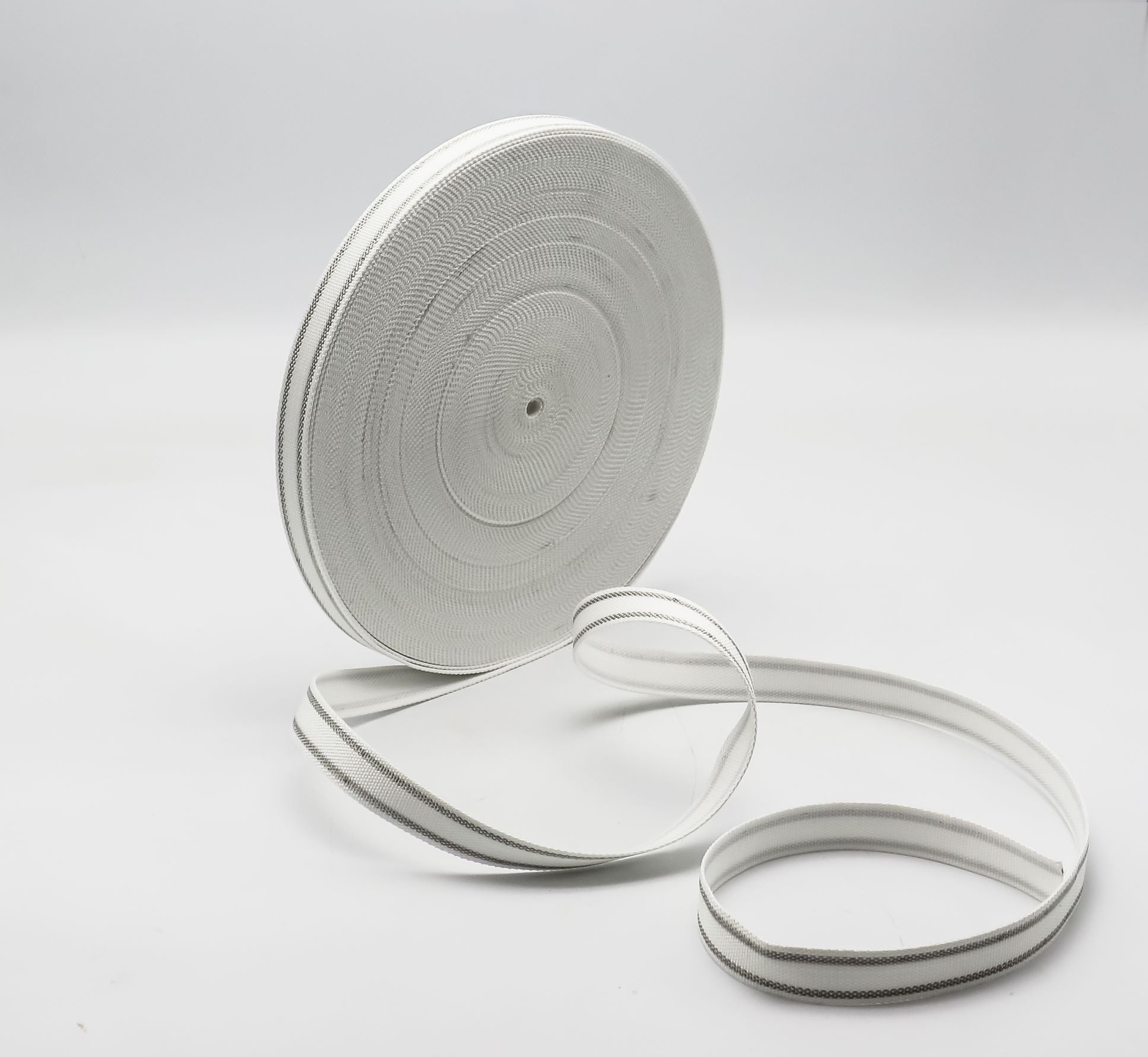 LUZ‑FT2028 WHITE, ORANGE & DARK GREY 48V BELT FABRIC TRACK