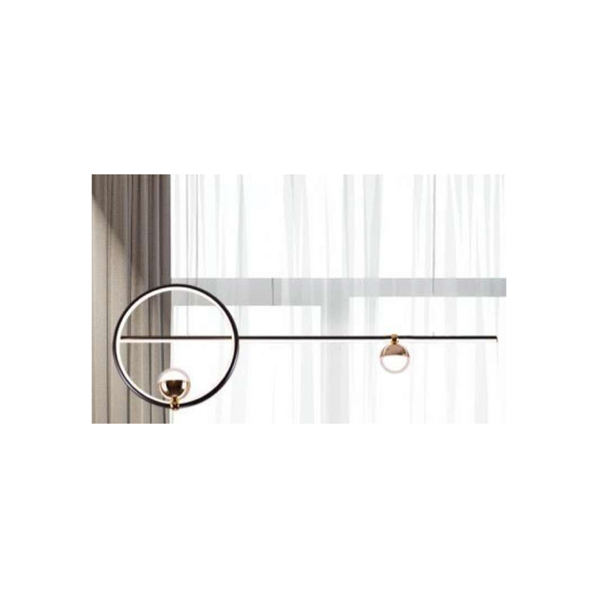 MD200901-2A 32W Black & Gold Pendant Lamp – Sophisticated Contrast with Warm LED Glow