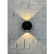 CAP-161/2 Black 6W 3000K LED Wall Lamp | IP54 Waterproof 2-Way Lighting