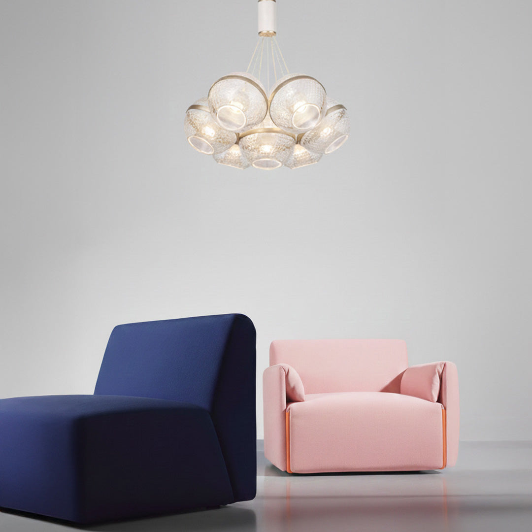 TRE-50095 50W 3000K White & Gold Pendant Lamp – Elegant Contemporary Lighting