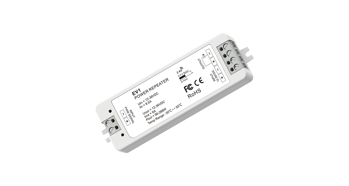 LUZ-PR18-R 5–36VDC 8.0A Power Repeater – Single Channel LED Signal Amplifier