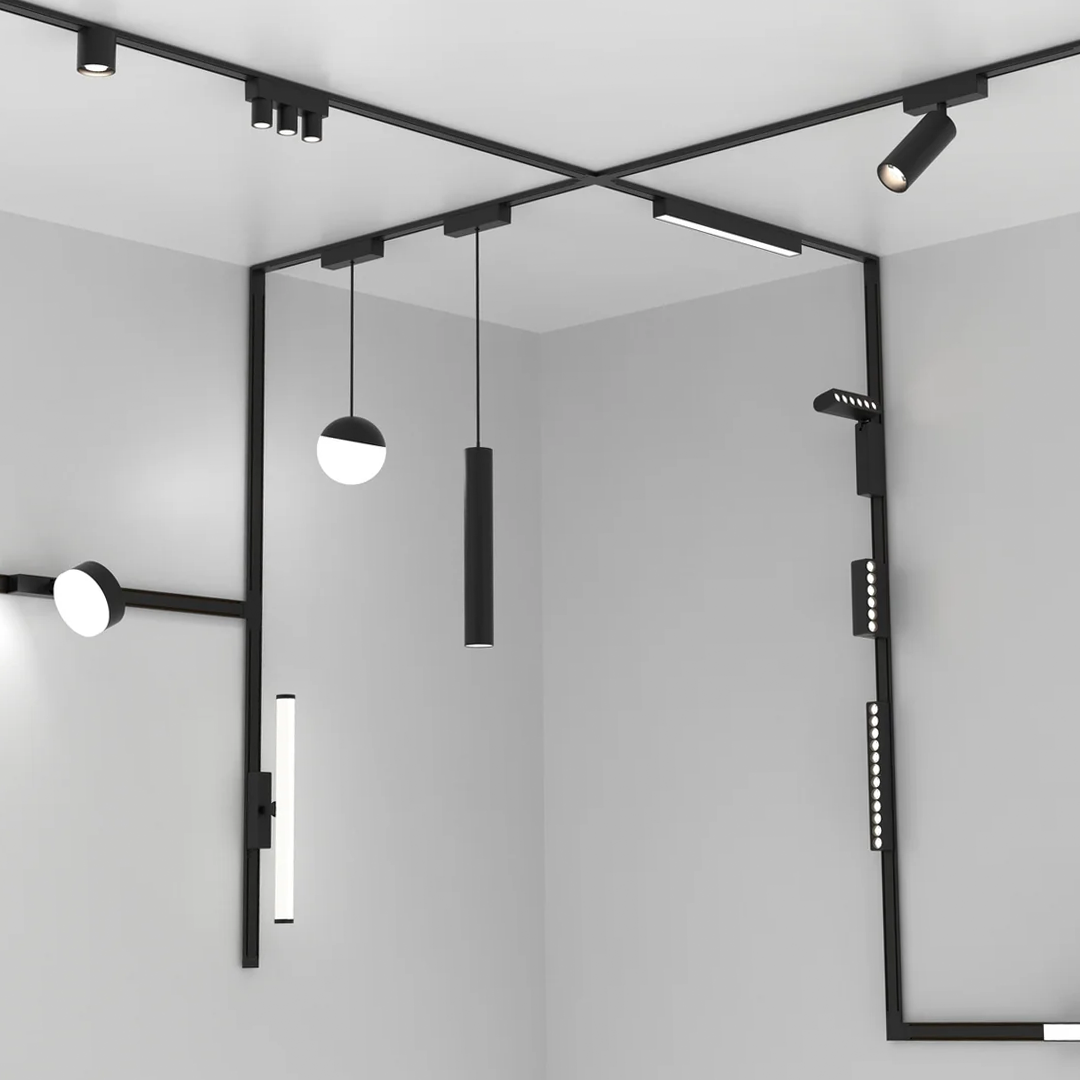 LUZ-X7012 12W 48V Magnetic Pendant – Adjustable CCT | Black Suspended LED for Track Systems