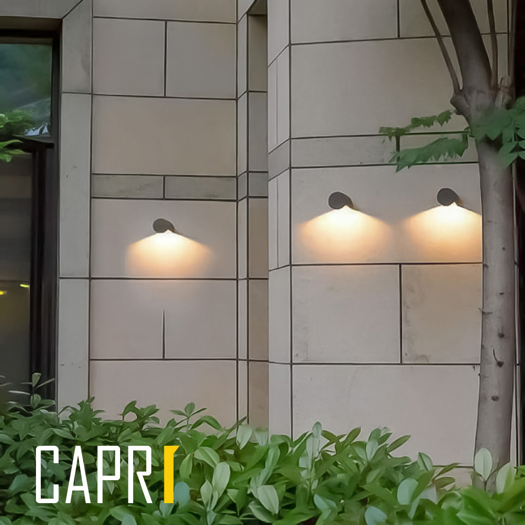 CAP-1891-7 7W Black LED Wall Lamp – 3000K Warm White, IP54 Rated Capri Series