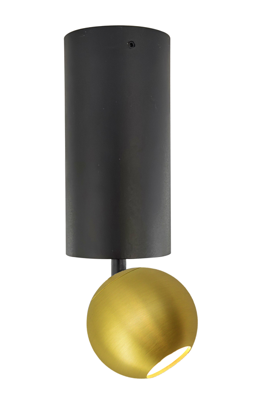 LUZ-210381-G Surface Light – 4.5W, 3000K Warm White, Black & Brass Finish