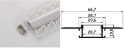 TAP-305 Recessed Aluminium LED Track with PC Cover and End Cap