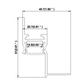 LUZ-TR519 White 3 m Aluminium Profile with PC Diffused Cover – Linear LED Channel System
