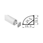 APC-1616B Surface-Mounted Aluminium Track – PC Cover with End Cap-Clip