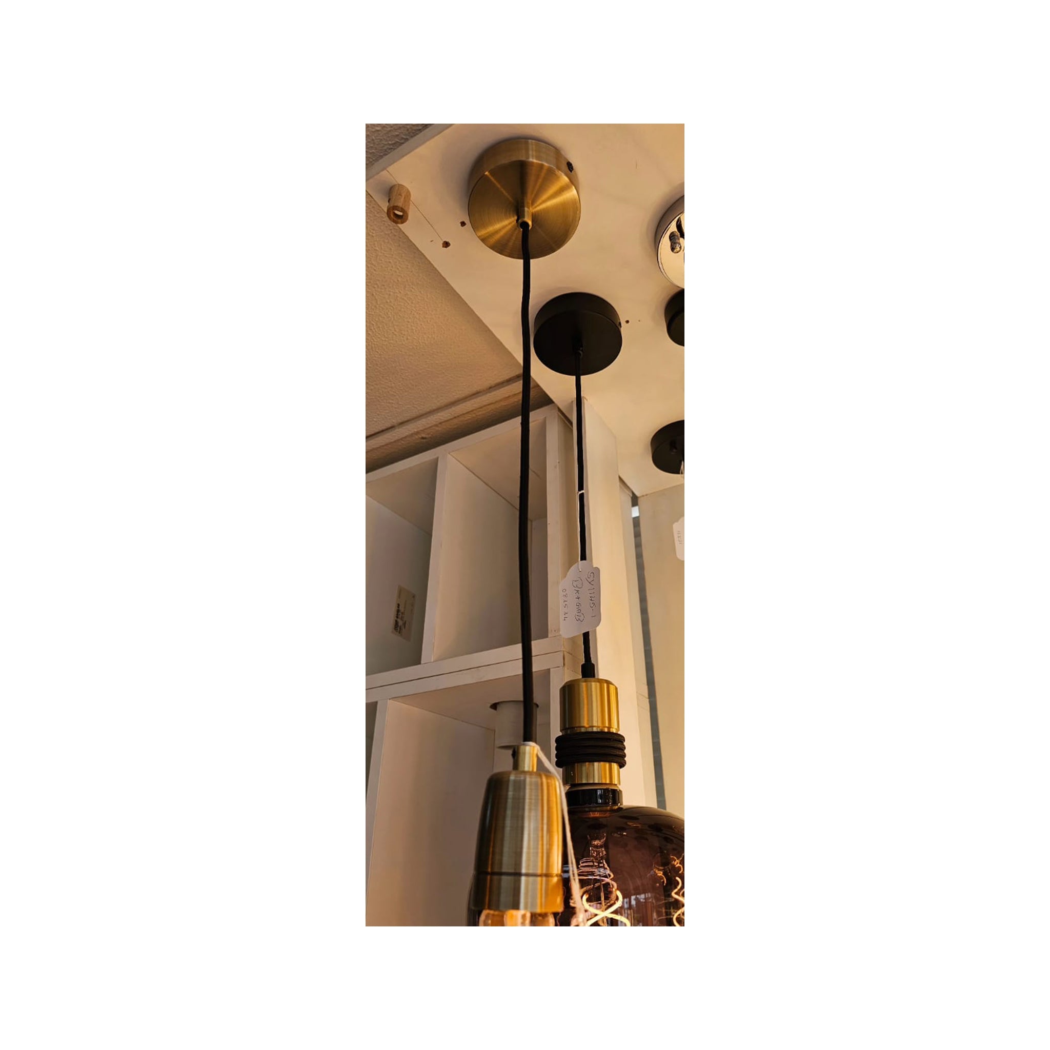 LP578-U3 E27 Aluminium Pendant Lamp – Black Finish with Textile Cable (Bulb Excluded)
